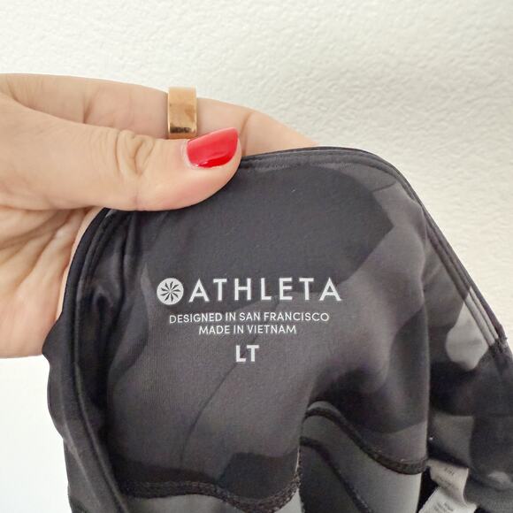 [Athleta] Gray Camo High Rise Contender Powerlift 7/8 Leggings Sz Large Tall LT - Picture 10 of 11